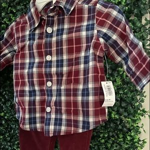 Pants and button up top